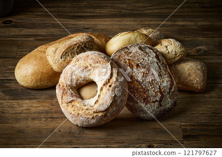 various kinds of freshly baked bread various kinds of freshly baked bread 121797627