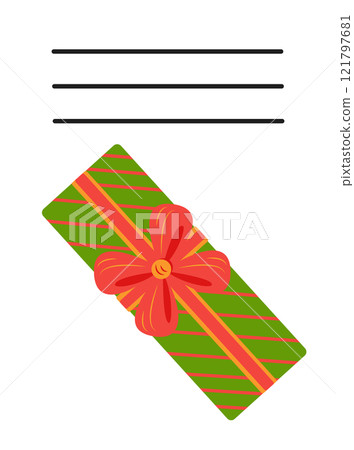 Simple Christmas and New Year card with holiday symbols and space for inscription Simple Christmas and New Year card with holiday symbols and space for inscription 121797681