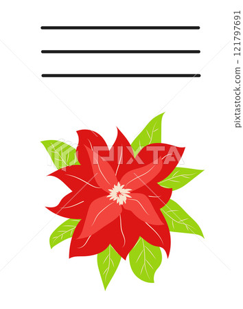 Simple Christmas and New Year card with holiday symbols and space for inscription 121797691