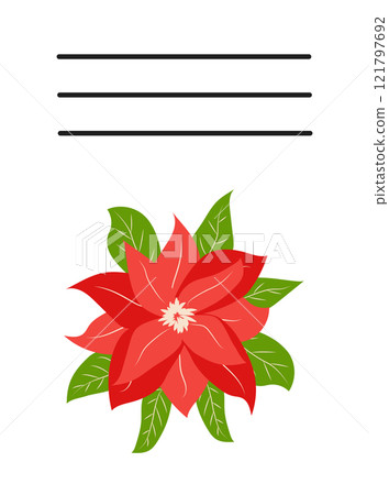 Simple Christmas and New Year card with holiday symbols and space for inscription 121797692