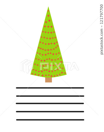 Simple Christmas and New Year card with holiday symbols and space for inscription 121797700