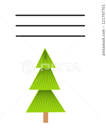 Simple Christmas and New Year card with holiday symbols and space for inscription 121797701