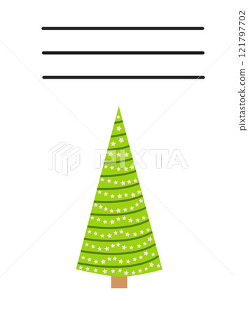 Simple Christmas and New Year card with holiday symbols and space for inscription Simple Christmas and New Year card with holiday symbols and space for inscription 121797702