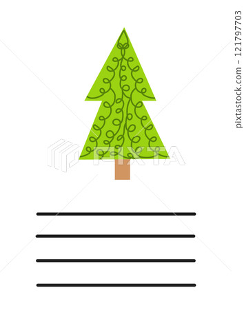 Simple Christmas and New Year card with holiday symbols and space for inscription 121797703