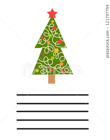 Simple Christmas and New Year card with holiday symbols and space for inscription 121797704