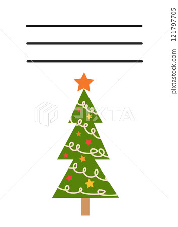 Simple Christmas and New Year card with holiday symbols and space for inscription 121797705