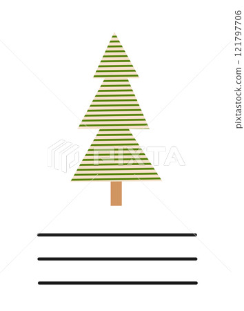 Simple Christmas and New Year card with holiday symbols and space for inscription 121797706