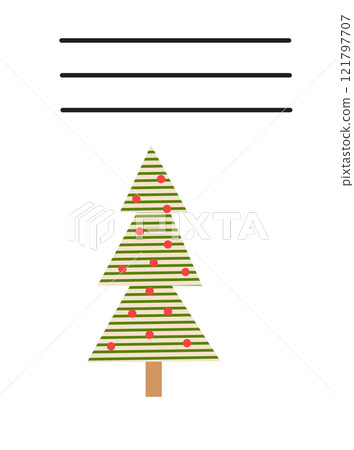 Simple Christmas and New Year card with holiday symbols and space for inscription 121797707