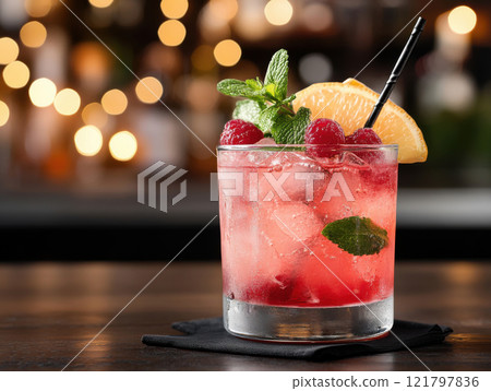 glass of juicy cocktail glass of juicy cocktail 121797836