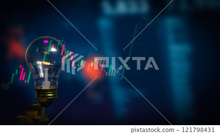 The Light Bulb and coins for Business concept 3d Rendering. 121798431