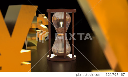 The Sand clock  and money symbol for Business concept 3d rendering. 121798467