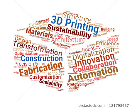 3D Printing in Construction Word Cloud 3D Printing in Construction Word Cloud 121798487