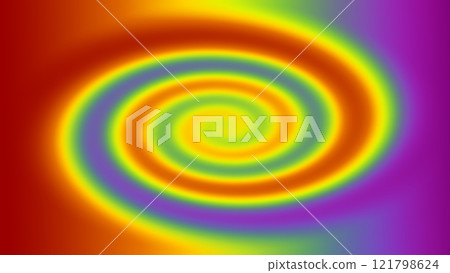 Vibrant abstract spiral illustration with a gradient of rainbow colors 121798624