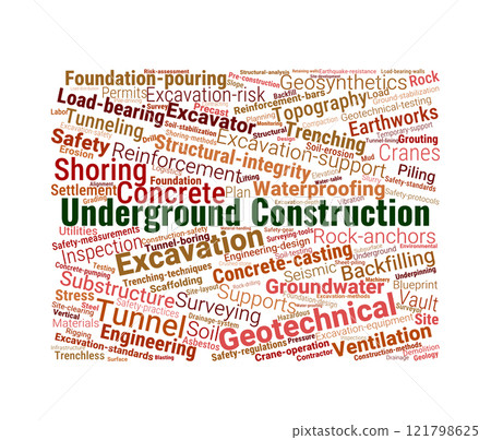 Underground Construction Word Cloud 121798625