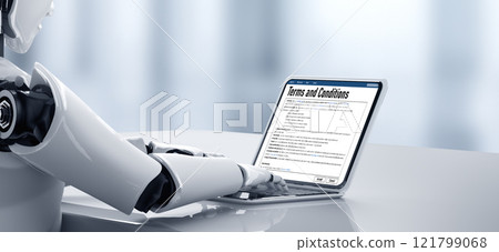 Digital legal contract provide terms and conditions document snugly on screen Digital legal contract provide terms and conditions document snugly on screen 121799068
