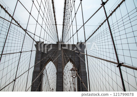 Brooklyn Bridge, Manhattan streets reportage photography of New York City, modern cityscape, Manhattan, NYC, NY, USA 121799078