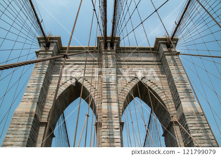 Brooklyn Bridge, Manhattan streets reportage photography of New York City, modern cityscape, Manhattan, NYC, NY, USA 121799079