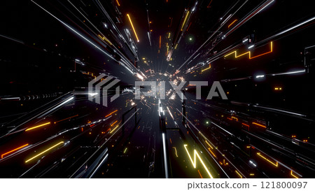 VJ Tunnel Warp Space Cyber Ray Yellow Orange [Alternate Version Available] 121800097