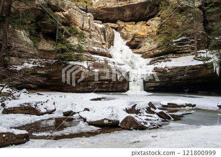 Cedar Falls Frozen in Winter, Hocking Hills State Park, Ohio 121800999