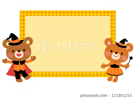 Cute bear Halloween message card 121801253