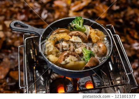 Camping meals Outdoor and camping breakfast set Camping meals Outdoor and camping breakfast set 121801377