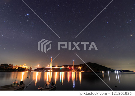 Setouchi spring starry bridge and Milky Way Setouchi spring starry bridge and Milky Way 121801925