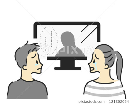 Men and women who are impressed by watching TV 121802034
