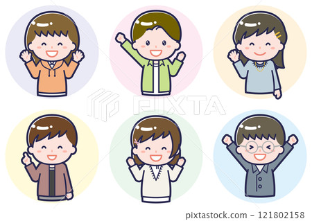 Various people set _ joy _ teenage boys and girls 121802158