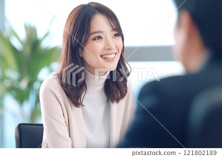 Businesswomen having a meeting "AI generated image" 121802189