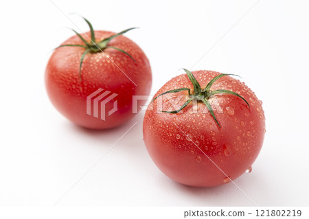 Fresh tomatoes on white background 121802219