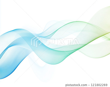 藍色和綠色抽象波浪線背景設計5 121802269