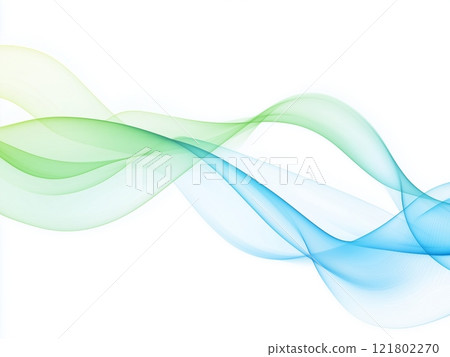 藍色和綠色抽象波浪線背景設計6 121802270