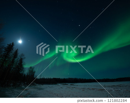 極光風景、極光觀賞、攝影、世界、神秘風景 121802284