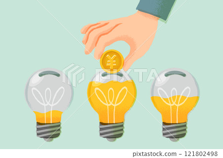 Illustration of investing in ideas 121802498
