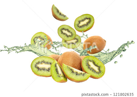 PNG, Food art, kiwi, isolated on white background, generated by Generative AI technology. PNG, Food art, kiwi, isolated on white background, generated by Generative AI technology. 121802635