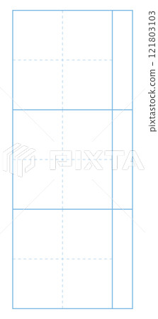 Light blue character practice with furigana frame, 3 times grid 121803103