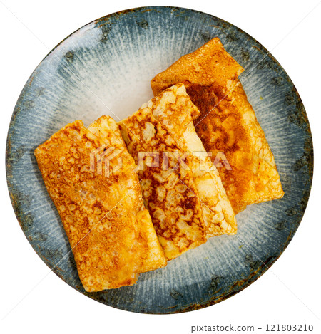 Pancakes stuffed with liver and egg Pancakes stuffed with liver and egg 121803210