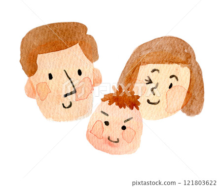 人們例證面部表情親密的朋友父母和孩子 121803622