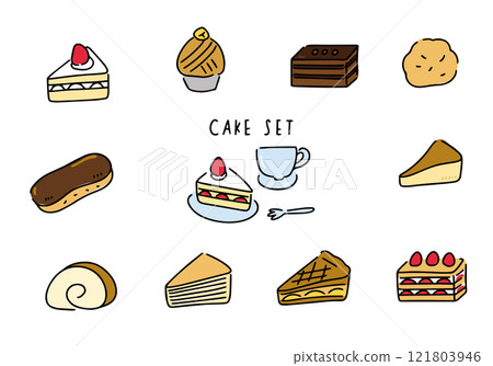 Cake icon style illustration set 121803946