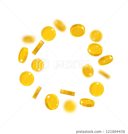 Gold coins floating cartoon isolated Gold coins floating cartoon isolated 121804438