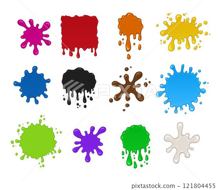 Blots set volume colorful isolated Blots set volume colorful isolated 121804455