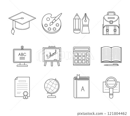 Education thin line icons 121804462