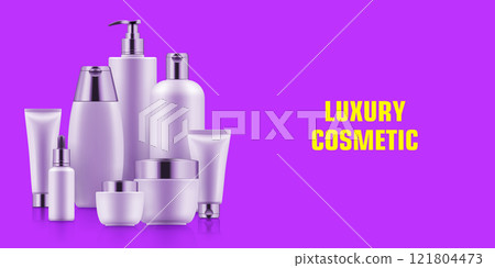 Quality cosmetic bottle poster Quality cosmetic bottle poster 121804473