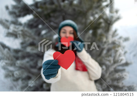 Winter Love Cherished and Heartwarming Moments Shared in a Beautiful Snowy Landscape 121804515
