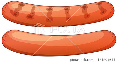 Grilled Sausages Vector Illustration Grilled Sausages Vector Illustration 121804611