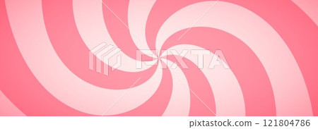 Candy color spiral background. Pink rotating swirl pattern wallpaper. Cute spinning line vortex for banner, poster, flyer, booklet. Sweet cartoon sunburst concept. Vector ice cream backdrop Candy color spiral background. Pink rotating swirl pattern wallpaper. Cute spinning line vortex for banner, poster, flyer, booklet. Sweet cartoon sunburst concept. Vector ice cream backdrop 121804786