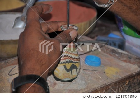 約旦，佩特拉，佩特拉遺址，沙畫，旅遊紀念品，門面街 121804890