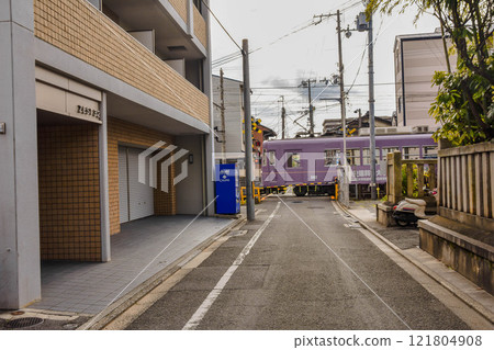 Kyoto City: Streets around Shijo Omiya from Mibu-dera Temple Kyoto City: Streets around Shijo Omiya from Mibu-dera Temple 121804908