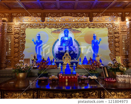 Medicine Buddha at Manwu Temple in Sun Moon Lake, Yuchi Township, Taiwan Medicine Buddha at Manwu Temple in Sun Moon Lake, Yuchi Township, Taiwan 121804973
