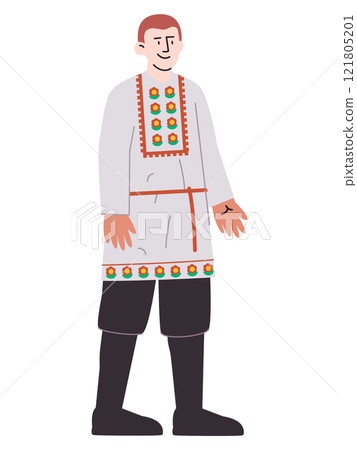 Russian man wearing Russia traditional clothes cultural attire tradition red hair character Slavic ethnicity design colorful Russian man wearing Russia traditional clothes cultural attire tradition red hair character Slavic ethnicity design colorful 121805201